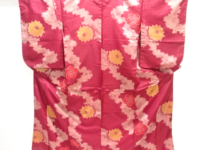 JAPANESE KIMONO / ANTIQUE KIMONO / TAISHO ROMAN STYLE / WOVEN FLOWER